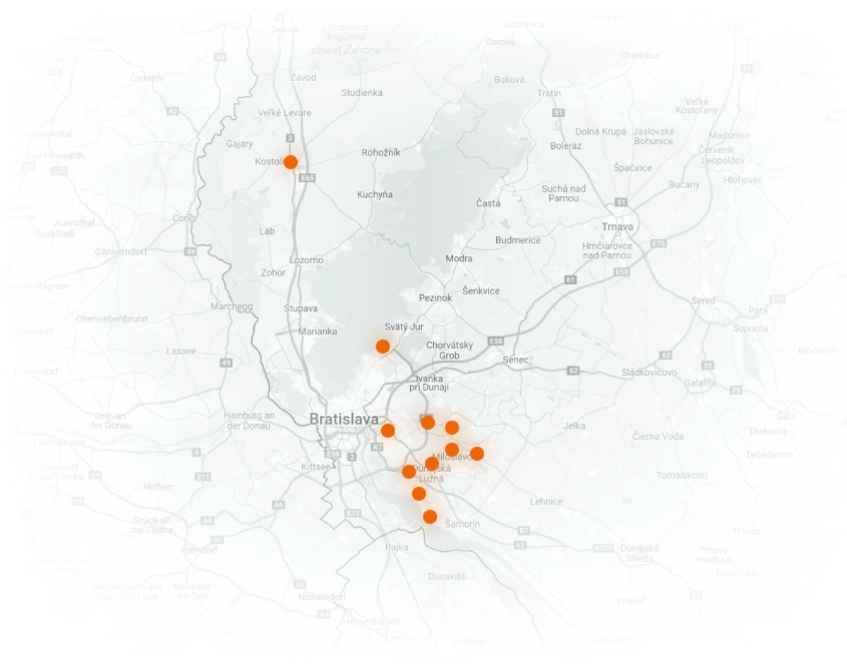 Mapa pokrytie