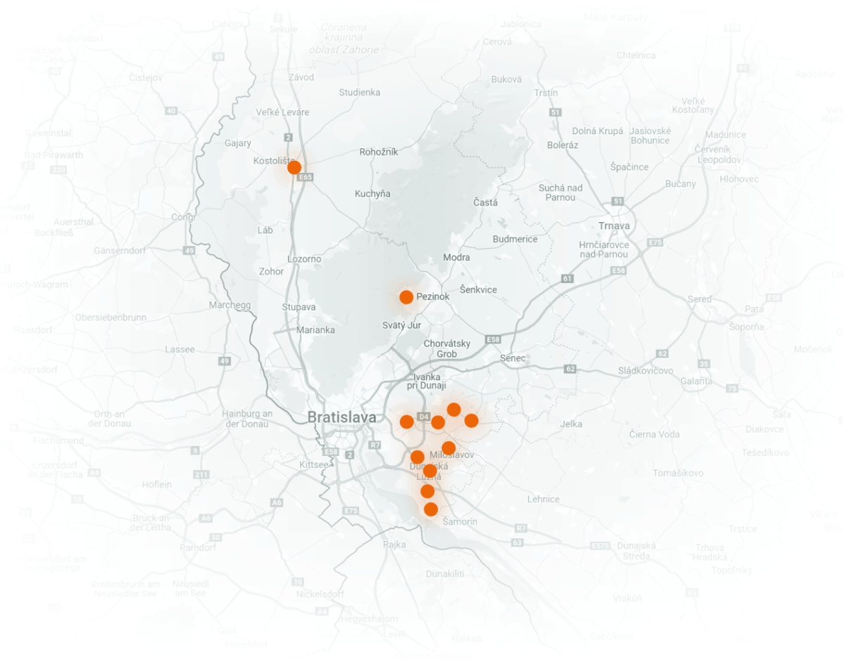 Mapa pokrytie